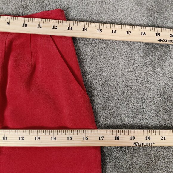 Braemar Petites Women's Mini Skirt Size 2 Red Silk Lined Business Casual Elegant - Picture 8 of 10